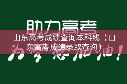山东高考成绩查询本科线（山东高考成绩录取查询）
