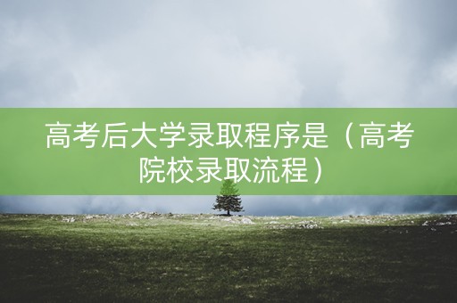 高考后大学录取程序是（高考院校录取流程）