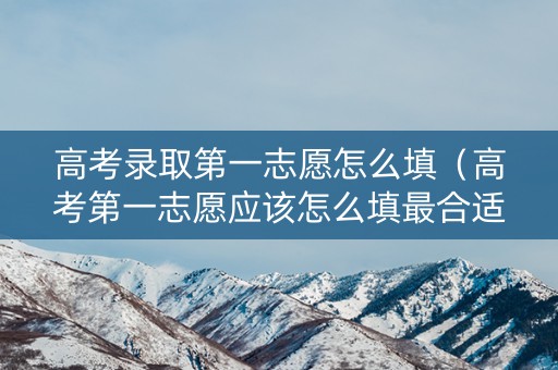 高考录取第一志愿怎么填（高考第一志愿应该怎么填最合适）