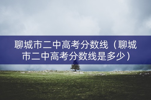 聊城市二中高考分数线（聊城市二中高考分数线是多少）