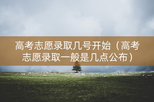 高考志愿录取几号开始（高考志愿录取一般是几点公布）