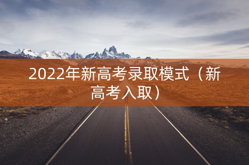 2022年新高考录取模式（新高考入取）