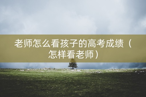 老师怎么看孩子的高考成绩（怎样看老师）