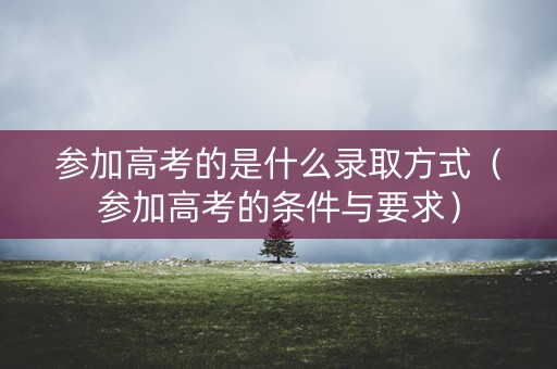 参加高考的是什么录取方式（参加高考的条件与要求）
