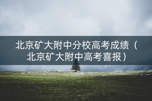 北京矿大附中分校高考成绩（北京矿大附中高考喜报）