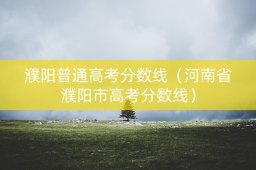 濮阳普通高考分数线（河南省濮阳市高考分数线）