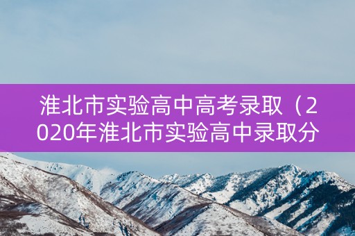 淮北市实验高中高考录取（2020年淮北市实验高中录取分数线）