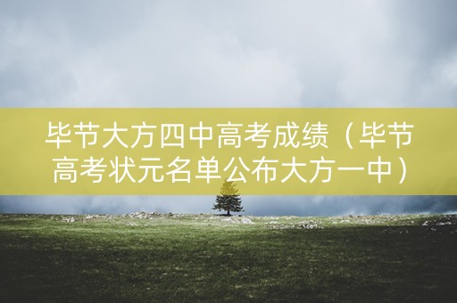 毕节大方四中高考成绩（毕节高考状元名单公布大方一中）