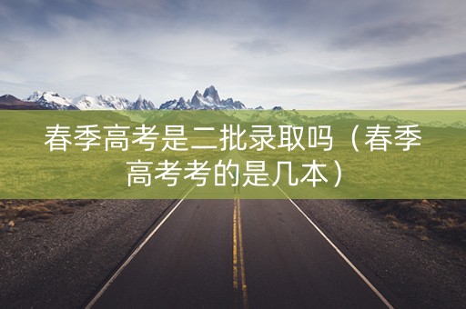 春季高考是二批录取吗（春季高考考的是几本）