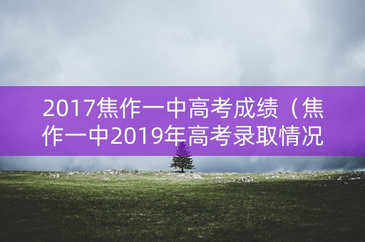 2017焦作一中高考成绩（焦作一中2019年高考录取情况）