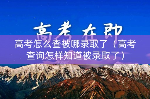 高考怎么查被哪录取了（高考查询怎样知道被录取了）