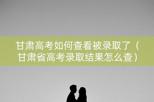 甘肃高考如何查看被录取了（甘肃省高考录取结果怎么查）