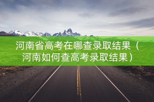 河南省高考在哪查录取结果（河南如何查高考录取结果）