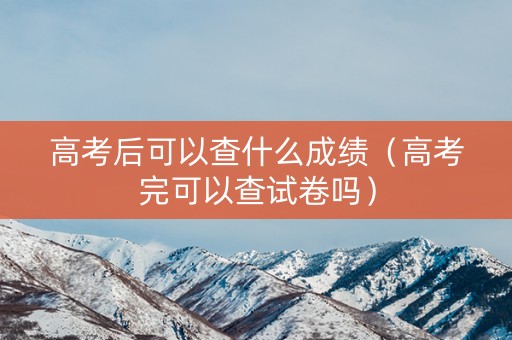 高考后可以查什么成绩（高考完可以查试卷吗）