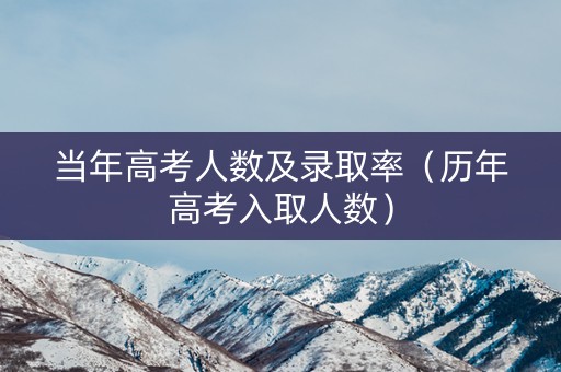 当年高考人数及录取率（历年高考入取人数）
