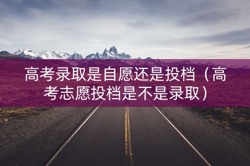 高考录取是自愿还是投档（高考志愿投档是不是录取）