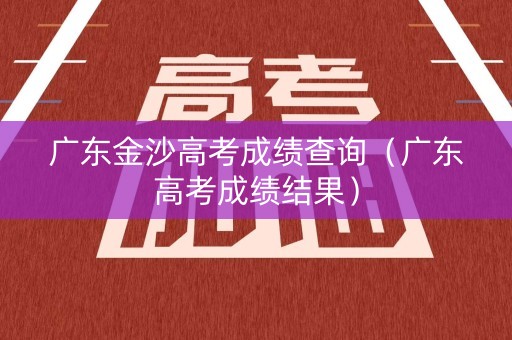 广东金沙高考成绩查询（广东高考成绩结果）