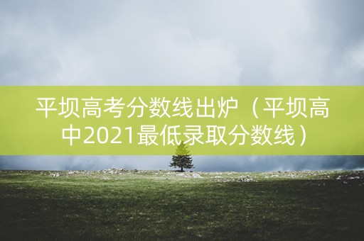 平坝高考分数线出炉（平坝高中2021最低录取分数线）