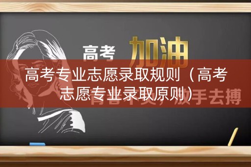 高考专业志愿录取规则（高考志愿专业录取原则）