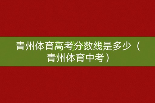 青州体育高考分数线是多少（青州体育中考）