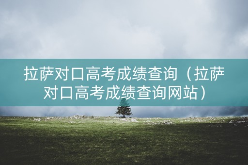 拉萨对口高考成绩查询（拉萨对口高考成绩查询网站）