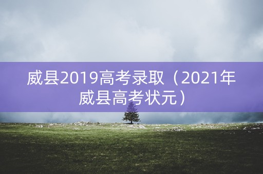 威县2019高考录取（2021年威县高考状元）