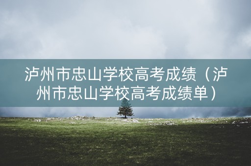 泸州市忠山学校高考成绩（泸州市忠山学校高考成绩单）