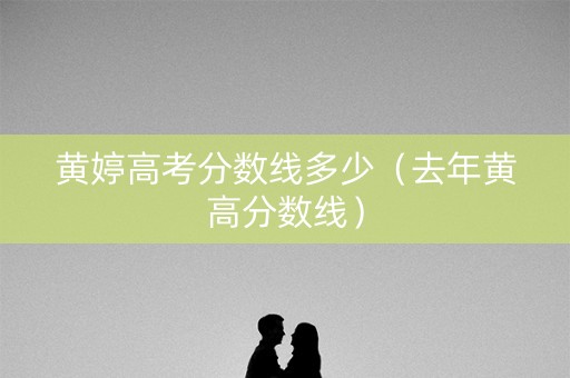 黄婷高考分数线多少（去年黄高分数线）