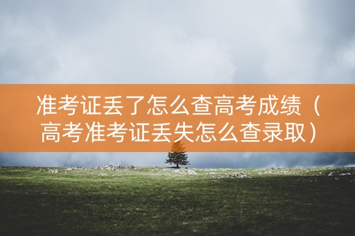 准考证丢了怎么查高考成绩（高考准考证丢失怎么查录取）