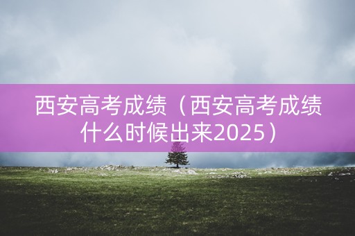 西安高考成绩（西安高考成绩什么时候出来2025）