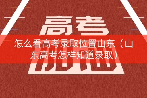 怎么看高考录取位置山东（山东高考怎样知道录取）