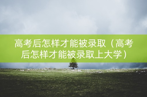 高考后怎样才能被录取（高考后怎样才能被录取上大学）