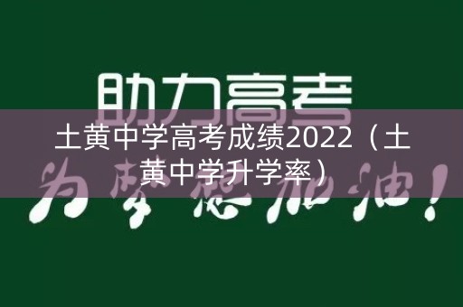 土黄中学高考成绩2022（土黄中学升学率）