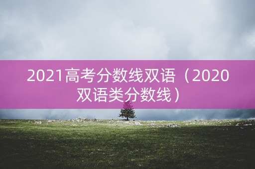 2021高考分数线双语（2020双语类分数线）