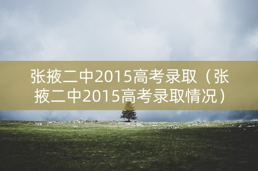 张掖二中2015高考录取（张掖二中2015高考录取情况）