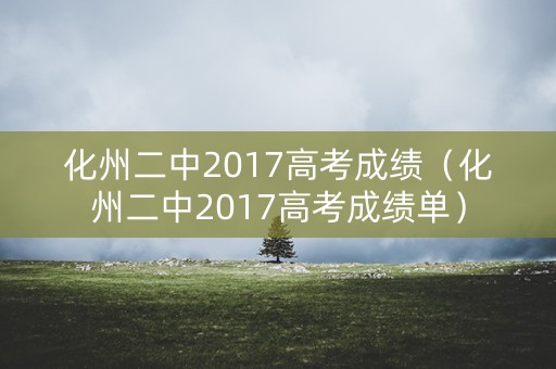 化州二中2017高考成绩（化州二中2017高考成绩单）