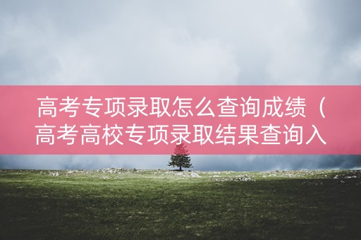 高考专项录取怎么查询成绩（高考高校专项录取结果查询入口）