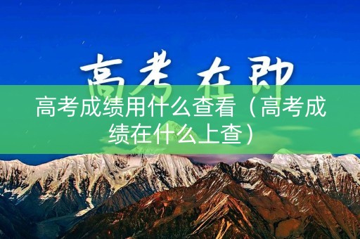 高考成绩用什么查看（高考成绩在什么上查）