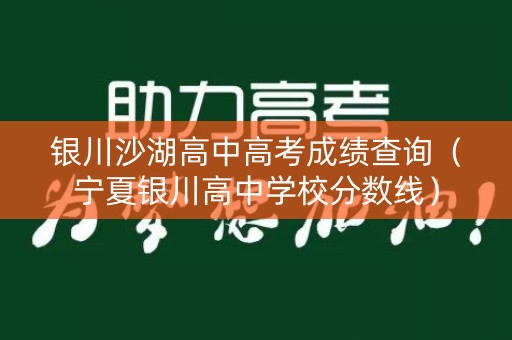 银川沙湖高中高考成绩查询（宁夏银川高中学校分数线）