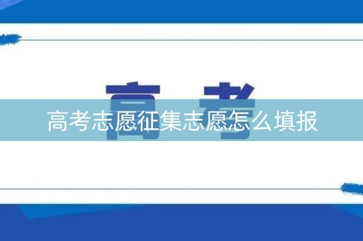 高考志愿征集志愿怎么填报