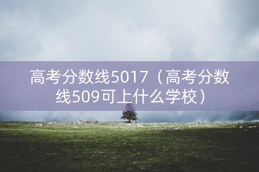 高考分数线5017（高考分数线509可上什么学校）