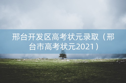 邢台开发区高考状元录取（邢台市高考状元2021）