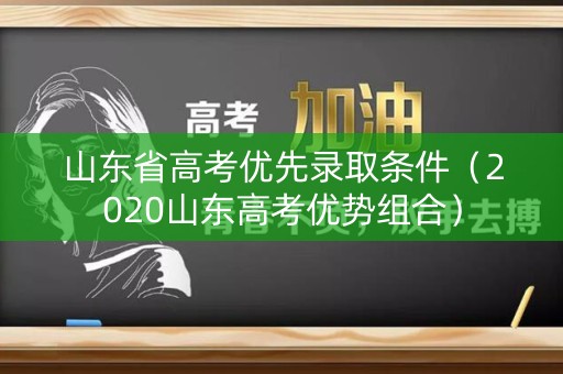 山东省高考优先录取条件（2020山东高考优势组合）