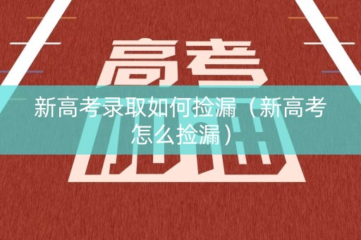 新高考录取如何捡漏（新高考怎么捡漏）
