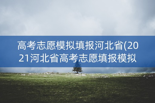 高考志愿模拟填报河北省(2021河北省高考志愿填报模拟)