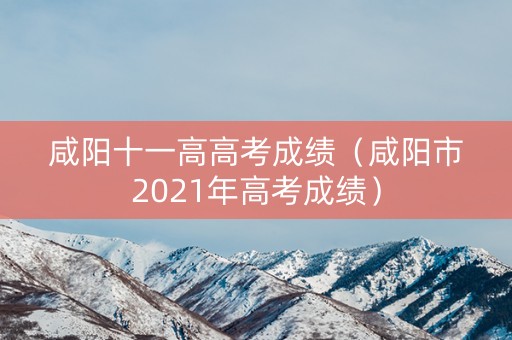 咸阳十一高高考成绩（咸阳市2021年高考成绩）