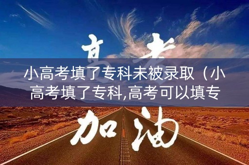 小高考填了专科未被录取（小高考填了专科,高考可以填专科志愿吗）