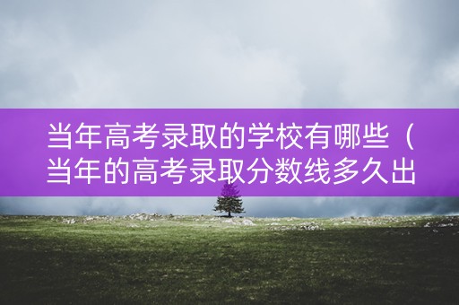 当年高考录取的学校有哪些（当年的高考录取分数线多久出）