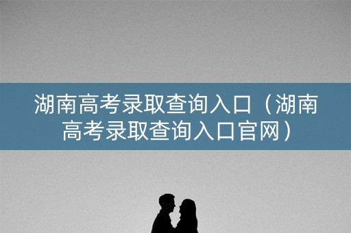 湖南高考录取查询入口（湖南高考录取查询入口官网）