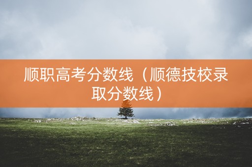 顺职高考分数线（顺德技校录取分数线）